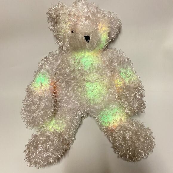 Cepia Glo E Bear White Shaggy Curly Color Kinetics 16" Light Up Plush Lovey Toy - Picture 14 of 16